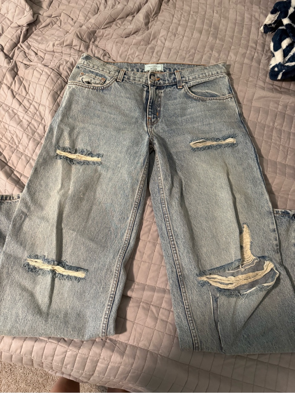REVICE Light Blue Distressed Boyfriend Jeans